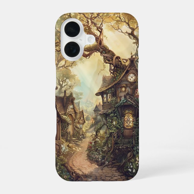 Coque iPhone 16 Village de la Forêt Enchantée (Verso)
