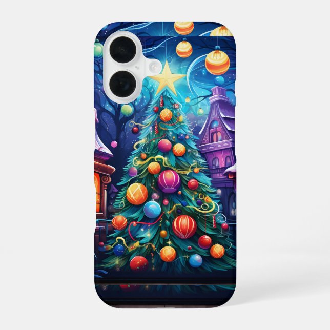 Coque iPhone 16 Village de Noël (Verso)