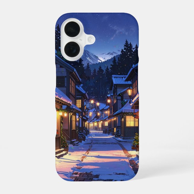 Coque iPhone 16 Village d'hiver (Verso)