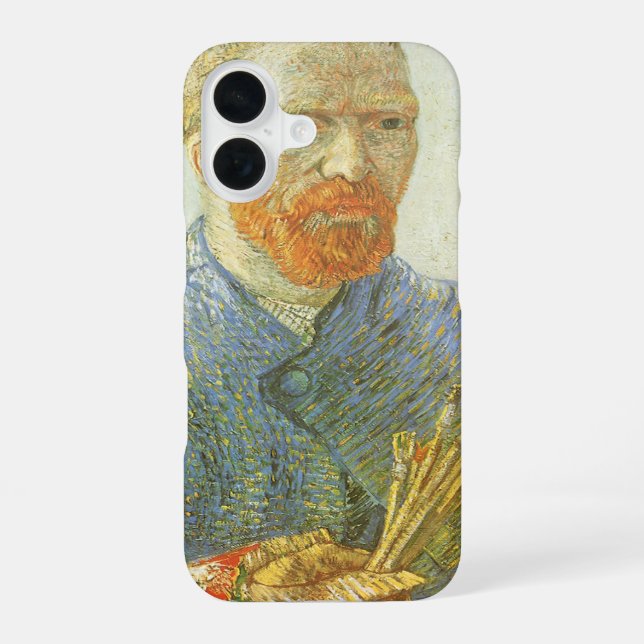 Coque iPhone 16 Vincent van Gogh - Autoportrait devant l'Easel (Verso)