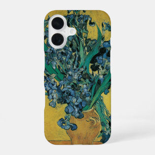 Coque iPhone 16 Vincent van Gogh - Vase avec iris Fond jaune