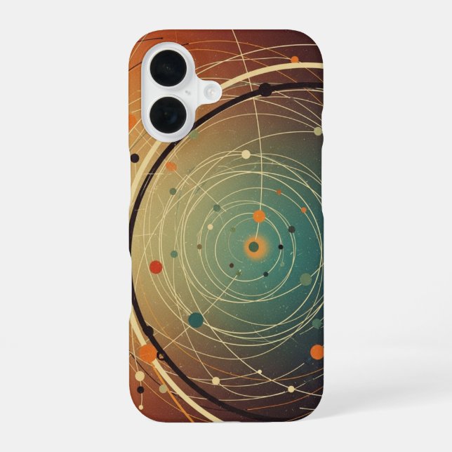 Coque iPhone 16 Vintage Abstract Orbital Map (Verso)