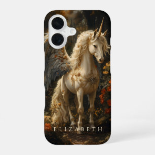 Coque iPhone 16 Vintage Blue ailé Pegasus classique Imaginaire Art