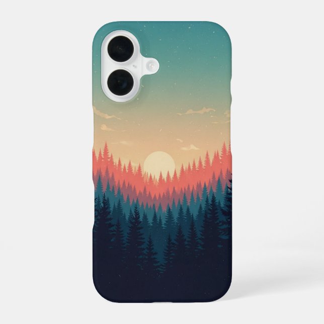 Coque iPhone 16 Vintage Forest Gradient (Verso)