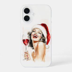Coque iPhone 16 Vintage Holiday Cheer en Aquarelle
