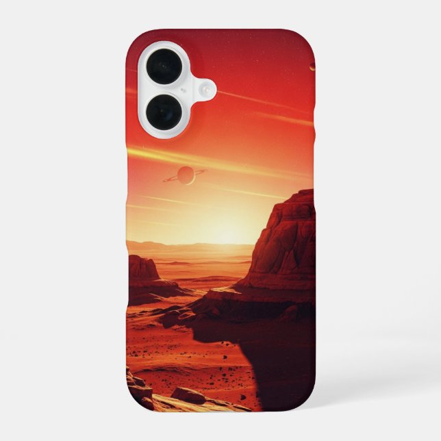 Coque iPhone 16 Vintage Mars Landscape (Verso)