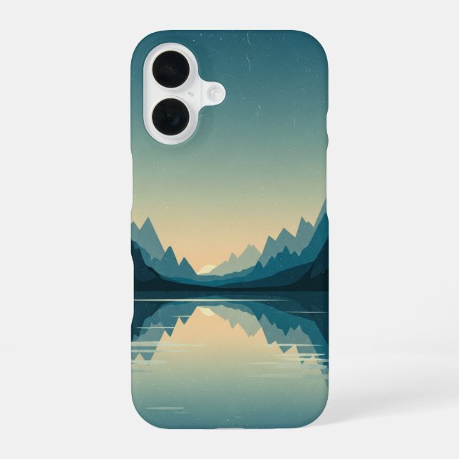 Coque iPhone 16 Vintage Mountain Lake (Verso)