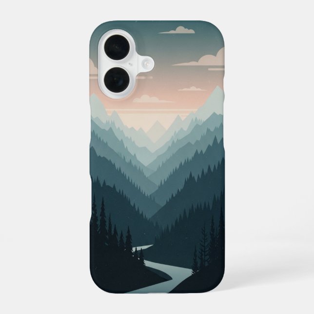 Coque iPhone 16 Vintage Mountain Valley (Verso)