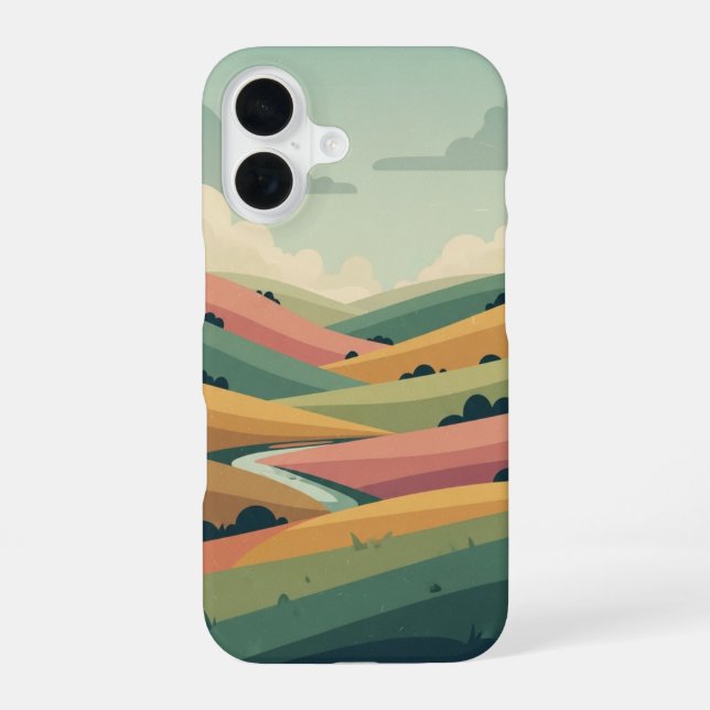Coque iPhone 16 Vintage Pastoral Valley (Verso)