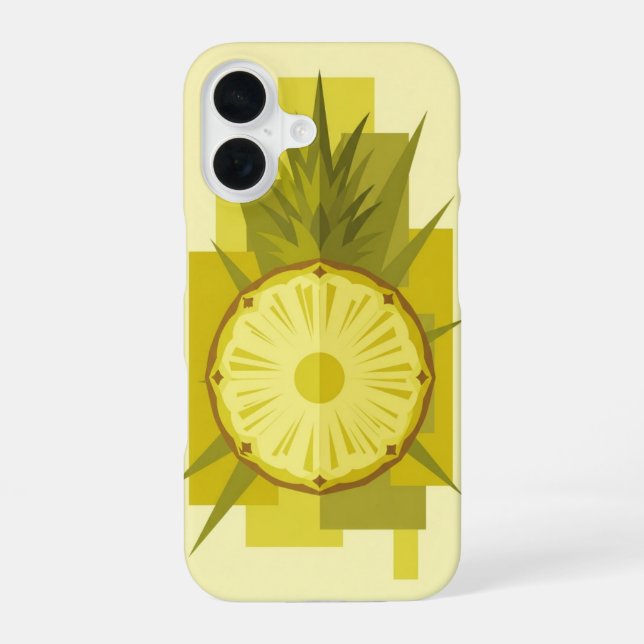 Coque iPhone 16 Vintage Pineapple on Block (Verso)