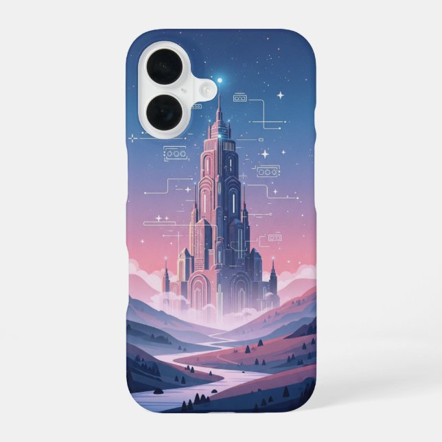 Coque iPhone 16 Vintage Pixel-Arcade Magic Tower (Verso)