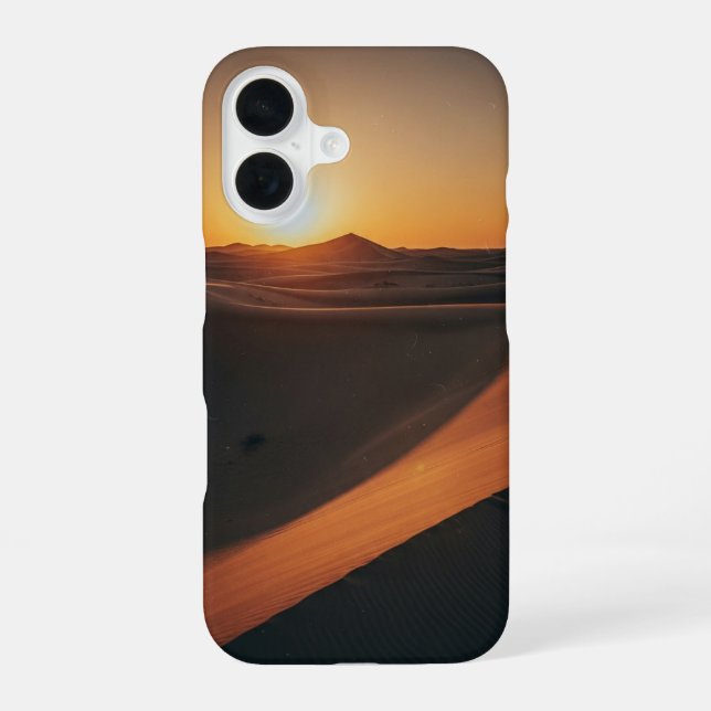 Coque iPhone 16 Vintage Sunset over the Dunes (Verso)