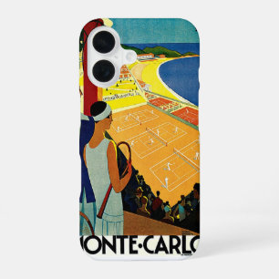 Coque iPhone 16 Vintage voyage, Tennis, Sports, Monte Carlo Monaco