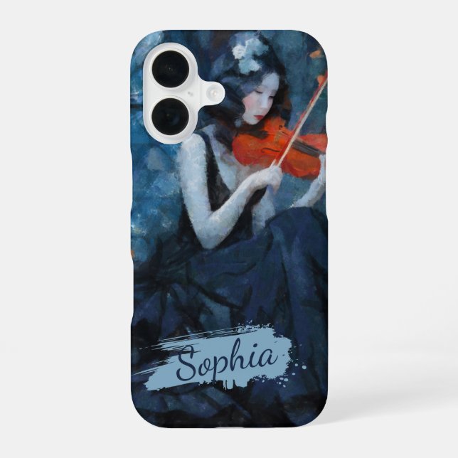 Coque iPhone 16 Violoniste gothique Imaginaire foncé dans le jardi (Verso)
