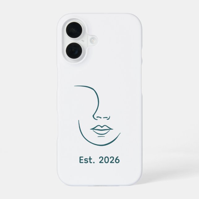 Coque iPhone 16 Visage Abstrait de Femme en Ligne Continue Minimal (Verso)