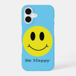 Coque iPhone 16 Visage Souriant Classique Soyez Heureux