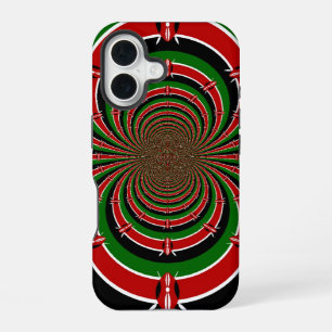 Coque iPhone 16 Vision Kenya vibrante Drapeau kenyan abstrait en
