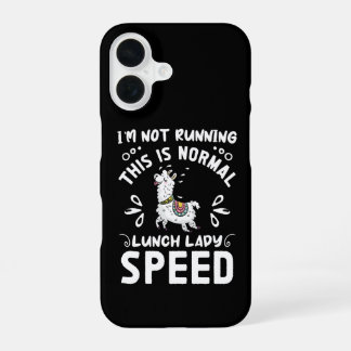 Coque iPhone 16 Vitesse normale de dame de déjeuner Llama drôle di