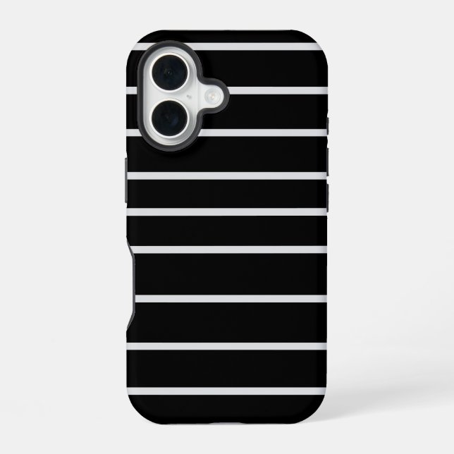 Coque iPhone 16 Voile à crème noire classique (Verso)