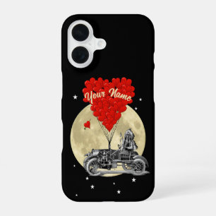 Coque iPhone 16 Voiture steampunk et cœur d'amour