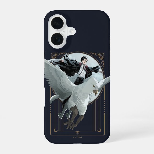 Coque iPhone 16 Vol Anime HARRY POTTER™ avec Buckbeak (Verso)