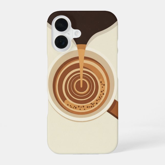 Coque iPhone 16 Vue supérieure d'un espresso vintage (Verso)