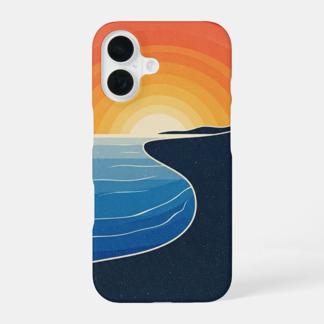 Coque iPhone 16 Vue Vintage de Falaises Maritimes (Verso)