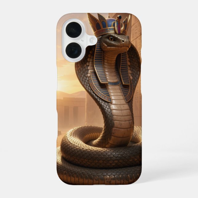 Coque iPhone 16 Wadjet – déesse cobra égyptienne. (Verso)