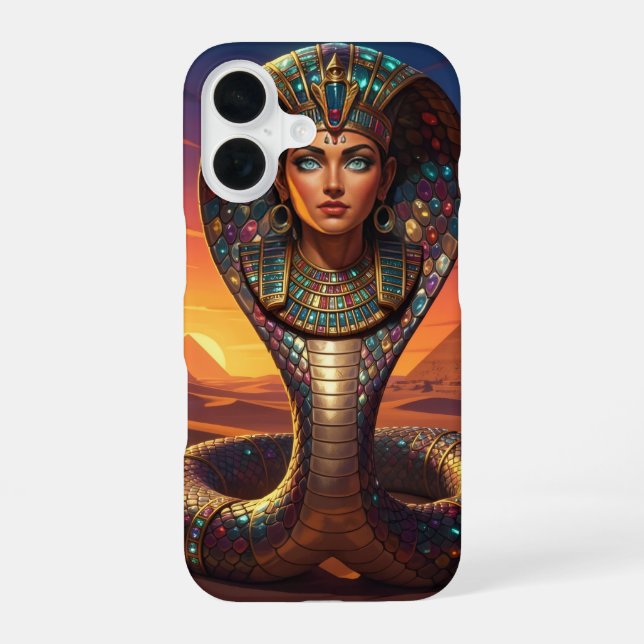 Coque iPhone 16 Wadjet – déesse cobra égyptienne (Verso)