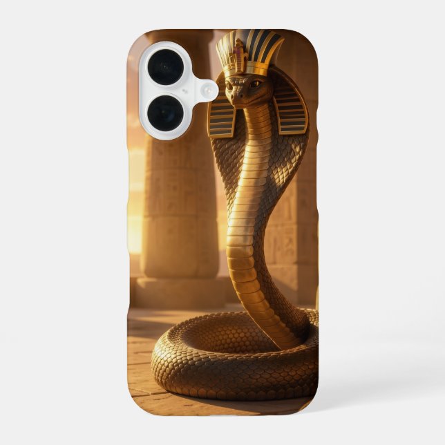 Coque iPhone 16 Wadjet - Déesse cobra égyptienne (Verso)