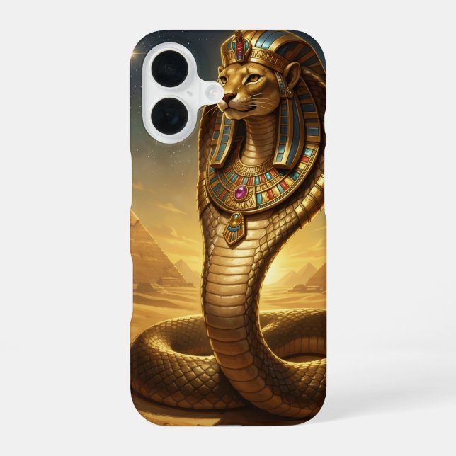 Coque iPhone 16 Wadjet – Egyptian Cobra Goddess (Verso)