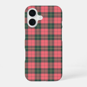 Coque iPhone 16 Wallace Tartan rose et vert plaid