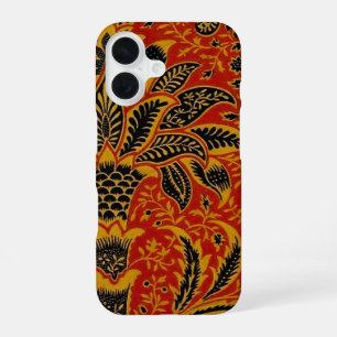 Coque iPhone 16 William Morris India Rouge Floral Vintage Classiqu