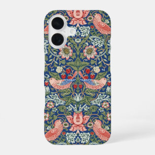 Coque iPhone 16 William Morris Strawberry Thief Corail Marine