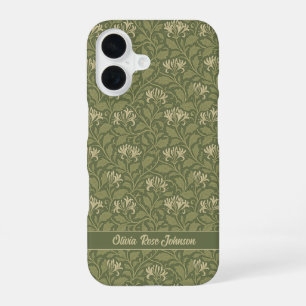 Coque iPhone 16 William Morris Vintage Fleurs de lait vert