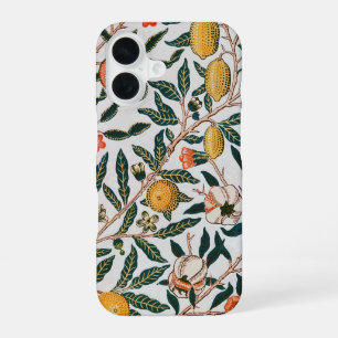Coque iPhone 16 William Morris Vintage Fruit Grenade Blanc