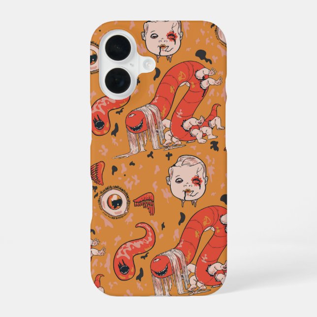 Coque iPhone 16 Wormspawn Nightmare Horreur Creepycore (Verso)