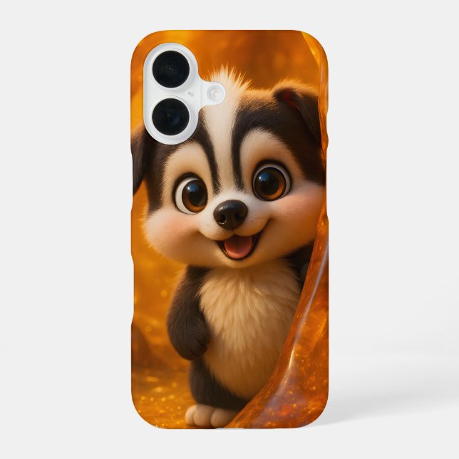 Coque iPhone 16 Wuffoo Surffie Kawaii Puppy Amber iPhone 16 case (Verso)