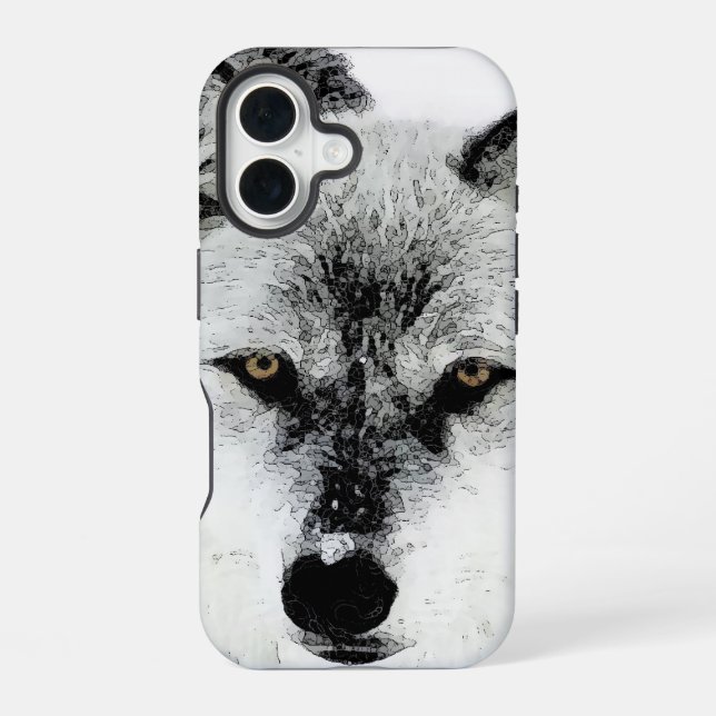 Coque iPhone 16 Yeux de loup (Verso)