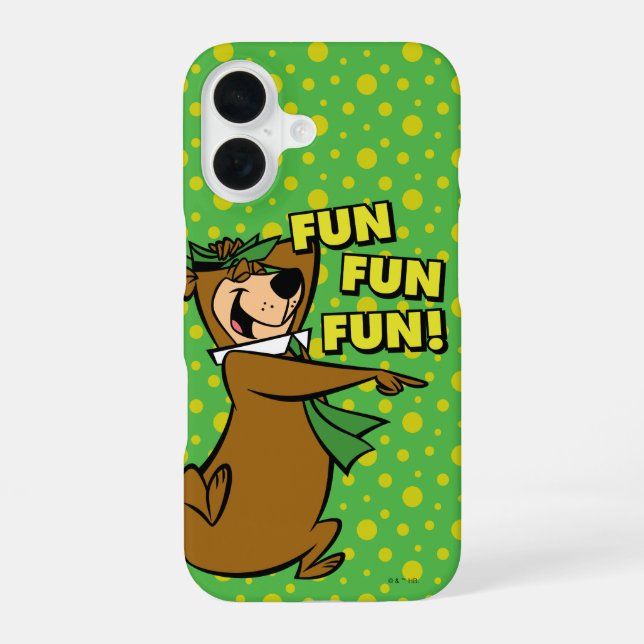 Coque iPhone 16 Yogi l'ours amusant amusant amusant (Verso)
