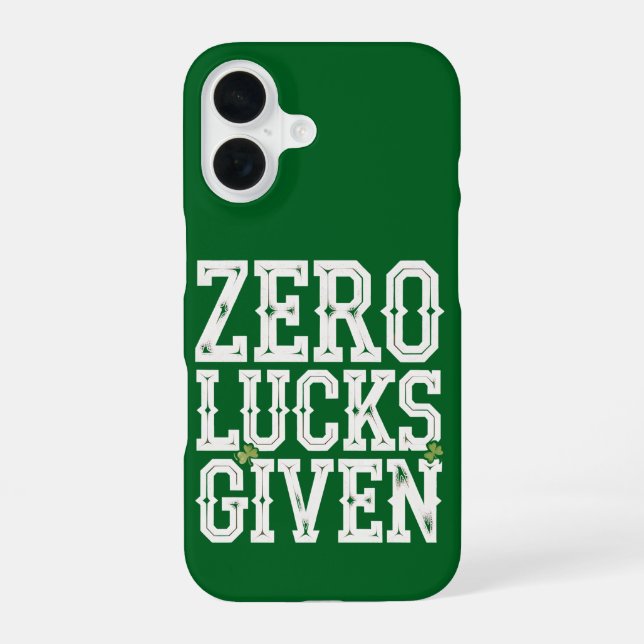 Coque iPhone 16 Zéro chance donnée drôle de Saint-Patrick irlandai (Verso)