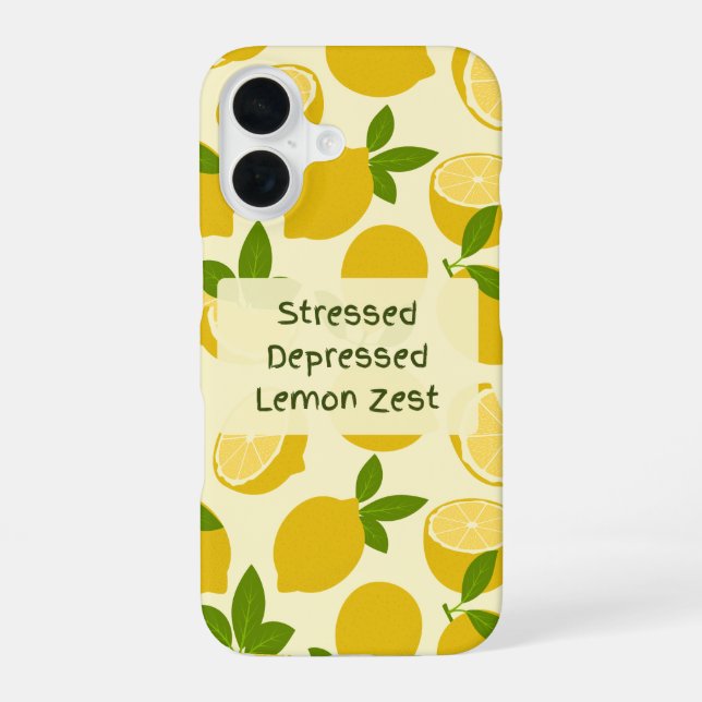 Coque iPhone 16 Zeste de citron stressé déprimé (Verso)