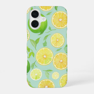Coque iPhone 16 Zesty Lemon and Lime Fruit Pattern phone case