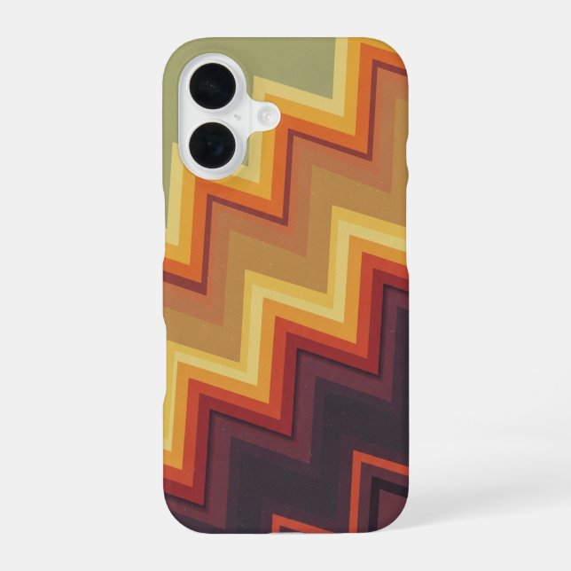 Coque iPhone 16 Zigzag rétro arcade (Verso)