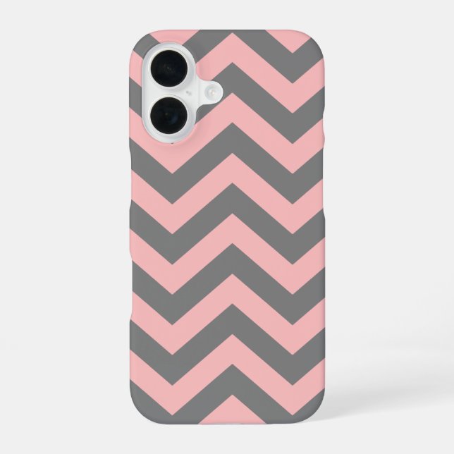 Coque iPhone 16 Zigzag rose et gris (Verso)