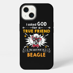 Etui iPhone 13 18 Demanda à Dieu un véritable ami un Beagle