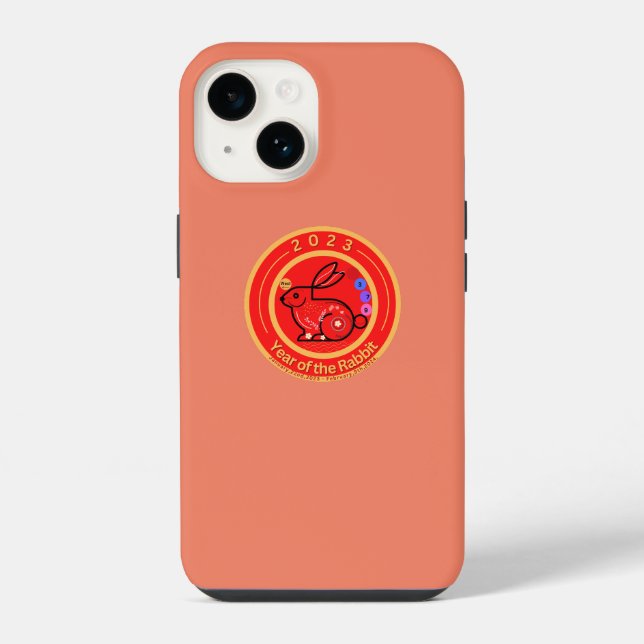 Coque iPhone 2023 Année De Design De Lapin (Verso)