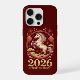 Coque iPhone 15 Pro 2026 Année du Cheval Nouvel An Chinois Zodiaque