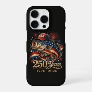 Coque iPhone 16 Pro 250 Amérique 1776 2026 Pêche à la basse USA Drapea