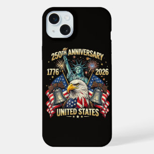 Coque iPhone 15 Plus 250 Ans Anniversaire Américain 1776-2026 Drapeau U
